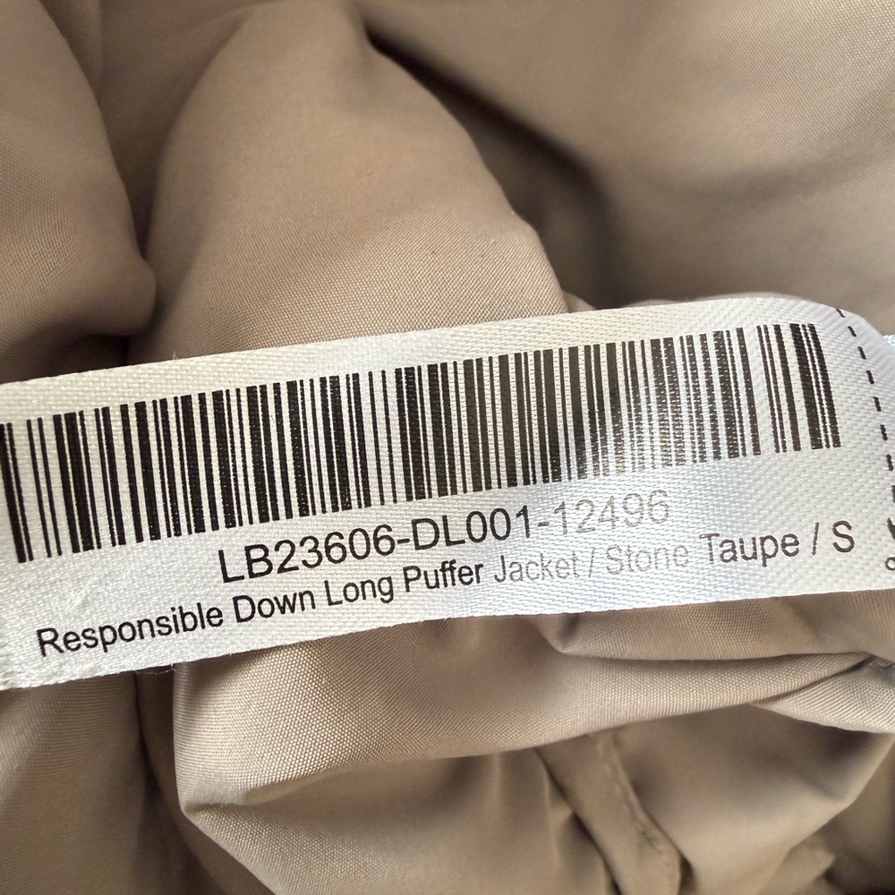 Quince Responsible Down Long Puffer Jacket Stone Taupe small - Picture 10 of 10